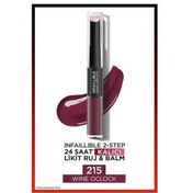 Resim L'Oreal Paris Infaillible 2-Step 24 Saat Kalıcı Likit Ruj Balm - 215 Wine Oclock 