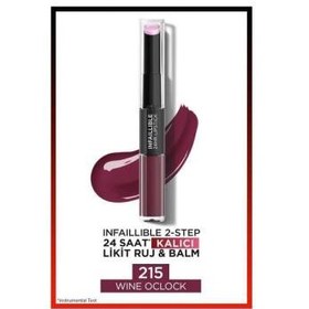 Resim L'Oreal Paris Infaillible 2-Step 24 Saat Kalıcı Likit Ruj Balm - 215 Wine Oclock 