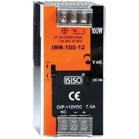 Resim IMR-100-12 - 100W 12VDC 8.3A Ray Montajlı Kapalı Tip Mini Güç Kaynağı 