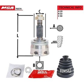 Resim MGA 70574 AKS KAFASI DIŞ ABSLİ CERATO 04-10 1.6 