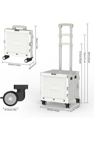 Resim valkyrie Katlanabilir 4 Tekerlekli Alışveriş ve Depolama Çantası – Kapaklı Teleskopik Çekme Kolu Kam 