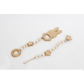 Resim Key Kids Akçaağaç Doğal Diş Kaşıyıcı Ve Emzik Askısı Ve Emzik Zin 