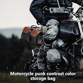 Resim Lixuhdyu Motosiklet Sırt Çantası,Deri Ön Çantası | Su Geçirmez Motosiklet Aksesuarları Kamp Tur Erkek Kadın Outdoor Sürüş Dirtbike Seyahat İçin Alet Organizatörü 