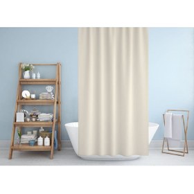 Resim Tropikhome Krem Duşakabin Perdesi-tek Kanat Banyo Perdesi, 180x200cm Polyester Kumaş Duş Perdeleri 