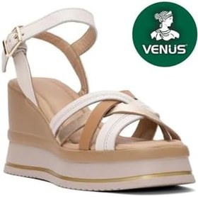 Resim venüs Kadın Hakiki Deri Dolgu Topuklu Günlük Sandalet 25y 2510902y Z Siyah/platin 