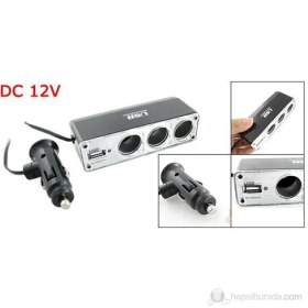 Resim Carub 1 Çakmaktan 1 USB 3 Çakmak Çıkış Çoklayıcı 