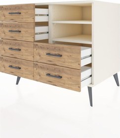 Resim Kronos Şifonyer 2 Raflı 6 Çekmeceli 88x59x80 Aytaşı-aytaşı/çam Aytaşı/çam 