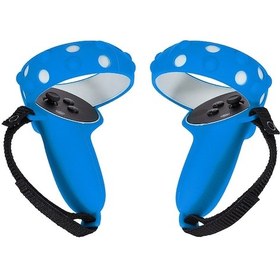 Resim 2 Takım Gs092 Kolu Denetleyici Silikon Koruyucu Kapak Düşme Önleyici Ve Kaybolmaya Karşı Her Şey Dahil Kapak Oculus Quest 2 Mavi 