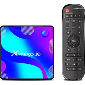 Resim Tenfowee X88 Pro 10 Android Tv Box 4k Uhd - Rk3318 4gb Ram 32gb Rom, Çift Bant Wifi, H.265 Dekodlama İle Akıllı Medya Oynatıcı 