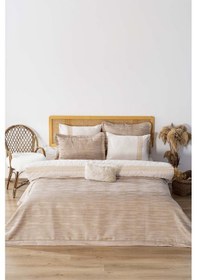 Resim Rivaistanbul Alina Cappuccino Nakışlı Çift Kişilik Nevresimli Pike Seti - 8 Parça Çeyiz Seti Krem 