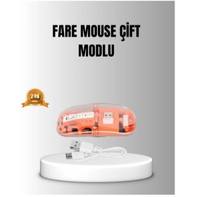 Resim Diğer Çift Modlu Kablosuz Bluetooth 5.0 + 2.4ghz Mouse 3 Cihaz Bağlantılı, Hızlı Geçiş Düğmeli 