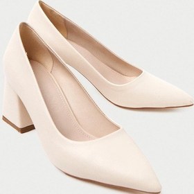 Resim Mubiano Mbzfr600-bj Kadın Blok Topuklu 6 Cm Sivri Burun Bej Stiletto & Topuklu Ayakkabı Bej 