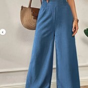 Resim Kadınlar için 2024 Günlük Geniş Paça Pantolon Elastik Bel & Smock Detaylı - Makinede Yıkanabilir Düz Renk Siyah Pantolon İlkbahar/Sonbahar, Şık Rahat Kesim, Bahar Sonbahar Kıyafeti, Zarif Görünüm, Konforlu Giyim 