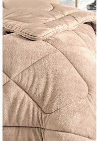 Resim Battal Boy Yorgan, Renkli, Wellsoft, Peluş Yumuşak, Bej 