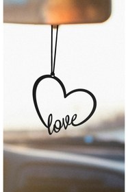 Resim VELUX HOME Araba Dikiz Aynası Süsü Metal Love Aşk Figürü Yazısı 