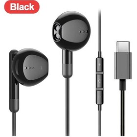 Resim Siyah Type-c Samsung Kulaklıklar İçin Hifi Gürültü Azaltma Mikrofonlu Kulak İçi Müzik Tipi C 3.5mm Kablolu Kulaklıklar Galaxy S24 S23 S22 S21 Ultra 