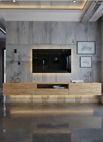 Resim Resital Ledli Duvara Monte Tv Sehpası - Çam - W6016-6 Çam 