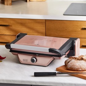 Resim Karaca Antibakteriyel Gastro Diamond Izgara ve Tost Makinesi Rosegold 