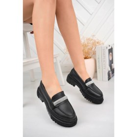 Resim Aymood Kadın Loafer Yuvarlak Burun Maskülen Bağcıksız Yüksek Dolgu Taban Oxford Ayakkabı 
