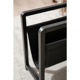 Resim Todek Home Linia Modern Metal Dergilik - Deri Detaylı Dekoratif Gazetelik ve Kitaplık 