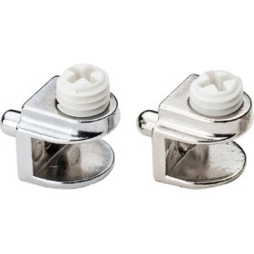 Resim Atsız 4 Adet Pimli Metal Düz Cam Raf Tutucu Etejer Metal Vidalı Ve Vidası Dahil 