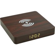 Resim PVC Ahşap Saatli Cep Telefonu Kablosuz Şarj Cihazı Hızlı Şarj Ev Çalar Saat Ekranı (Yurt Dışından) 