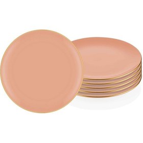 Resim The Mia Basic Pasta Tabağı 6 Lı Set Somon Pembe - 19cm Pembe 