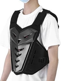 Resim Nefes Alabilen Motosiklet Yelek Vücut koruması Sağlam Sürücüler Için Güvenli Ayarlanabilir Elastik kayış -yollar Beyaz Siyah Boyut 