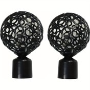Resim 2 adet Hollow Ball Tasarımı Perde Çubuğu Finalleri, Perde Çubuğu Uçları, Dekoratif Pencere Perde Perde Çubuğu Uçları, Banyo Yatak Odası Ev için Uygun 