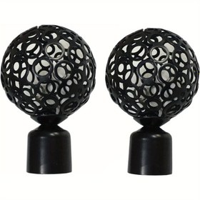 Resim 2 adet Hollow Ball Tasarımı Perde Çubuğu Finalleri, Perde Çubuğu Uçları, Dekoratif Pencere Perde Perde Çubuğu Uçları, Banyo Yatak Odası Ev için Uygun 