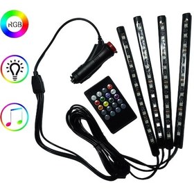 Resim 4 Parçalı Uzaktan Kumandalı Ayak Altı Aydınlatma 48 LED Atmosfer 