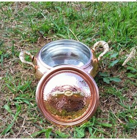 Resim El Dövmesi Bakır Güveç Tencere 22 Cm 