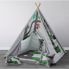 Resim instababyrooms Çocuk Oyun Çadırı Yollar ve Arabalar Dijital Baskılı 