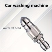 Resim 1/4 inç Yüksek Basınçlı Su Jeti Hortum Meme Ucu, 5000 PSI, Hızlı Bağlantı Drenaj Tıkanıklığı Giderici, Elektriksiz Manuel Çalışma, Siyah, Araba Yıkama Makinesi için 