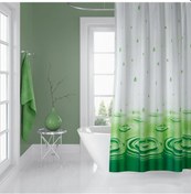 Resim Zethome Jackline Banyo Duş Perdesi 5020 Çift Kanat Yeşil2X120x200 Yeşil 
