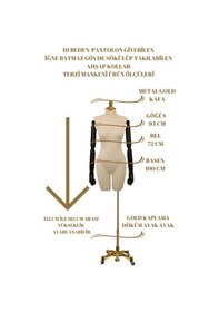 Resim Gold Ayak Pantolon Giyebilen 40beden Ahşap Kollu Terzi Mankeni 6 