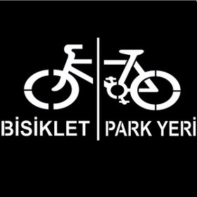 Resim Bisiklet Boyama Şablonu Otopark Boya Şablonu Bisiklet Park Yeri Sembolü 100x100 Cm 
