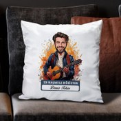 Resim Karikatürlü En İyi Erkek Müzisyen Yastık 