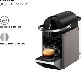 Resim Nespresso C62 Pixie Espresso Kahve Makinesi,Titan 