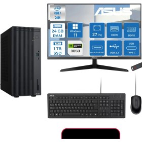 Resim Asus Expertcenter P500MV Intel® Core™ Ultra 7 240H 5.2ghz Aı 24GB Ddr5 1tb SSD 27"120Hz 6GB/RTX3050 WIN11HOME Mini Tower Masaüstü Bilgisayar E724016512B0D23H08+ZETTAUSBBELLEK 
