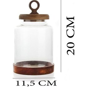 Resim Cam Kavanoz Seti Akasya Kapaklı Hava Almaz 3lü Kitchen Kavanoz Takımı Kahverengi 