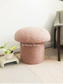 Resim S Home Design Concept Mushroom Mantar Puf, Teddy, Pembe 