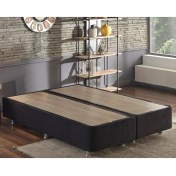 Resim Niron Ela Baza -180X200 cm Çift Kişilik Sandıklı Siyah Kumaş Baza Silinebilir Soho Kumaş 