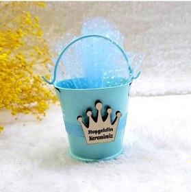 Resim Metal Kova Mavi Erkek Bebek Şekeri 30 Adet 