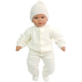 Resim bebegen Krem 4 Parça Triko Bebek Takımı 