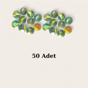 Resim 50 Adet Nostaljik Misket Bilye 