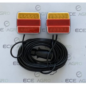 Resim eceagro Tekne Römork Karavan Mıknatıslı Led Stop Lamba Set 4.5 METRE KABLOLU 