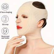 Resim 1 Adet V Şekilli Yüz Kontür Bandajı - 3D V-Yüz Germe, Çift Çene Azaltma & Kulak Deliği Koruma, Nefes Alabilen Kumaş, Rahat Kullanım İçin Büyük Boyut, Elektriksiz Yüz Bakımı için Çene Hat Tanımlama ve Nazolabial Kırışıklık Sıkıştırma, V-Şekli Tasarım, Kulak Deliği Hizalama Aracı, Dikişsiz Uyum, Hafif Destek, Güzellik Aksesuarı, Güzellik Rutini 