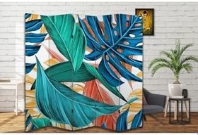 Resim Soyut Yapraklar Temalı Özel Tasarım Paravan Room Divider Oda Bölücü PRVN-1323-1, 220 x 180 