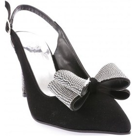 Resim Dgn 1316 23y Kadin Sivri Burun Kristal Taşli Fiyonklu Bilekten Bağli Abiye Ayakkabi 1316-2183-R1680 Siyah 